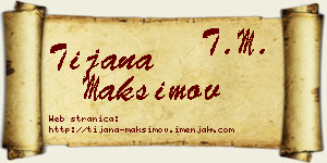 Tijana Maksimov vizit kartica